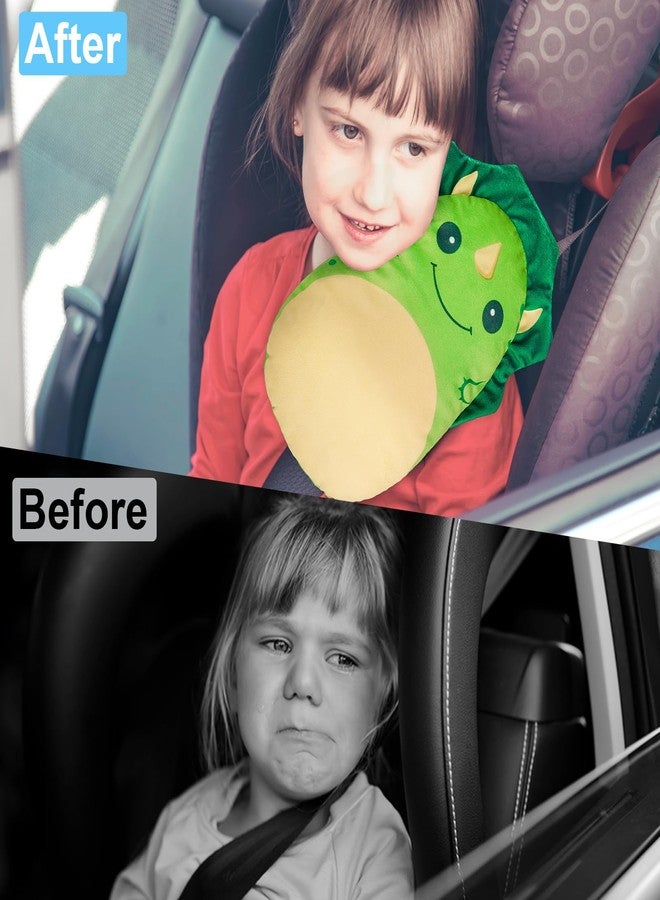FIODAY Seatbelt Covers for Kids Car Seat Strap Pads Seat Belt Pillow Adjust Seat Belt Covers Seatbelt Cushion for Toddler Baby Boys Girls Travel Head Neck Shoulder Support,Green - Image 4